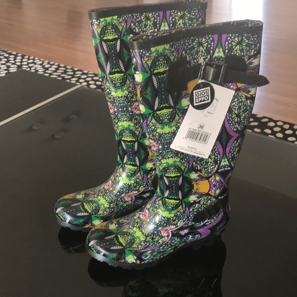 Gioseppo Rain Boots Women US 6 Made in Spain NWT